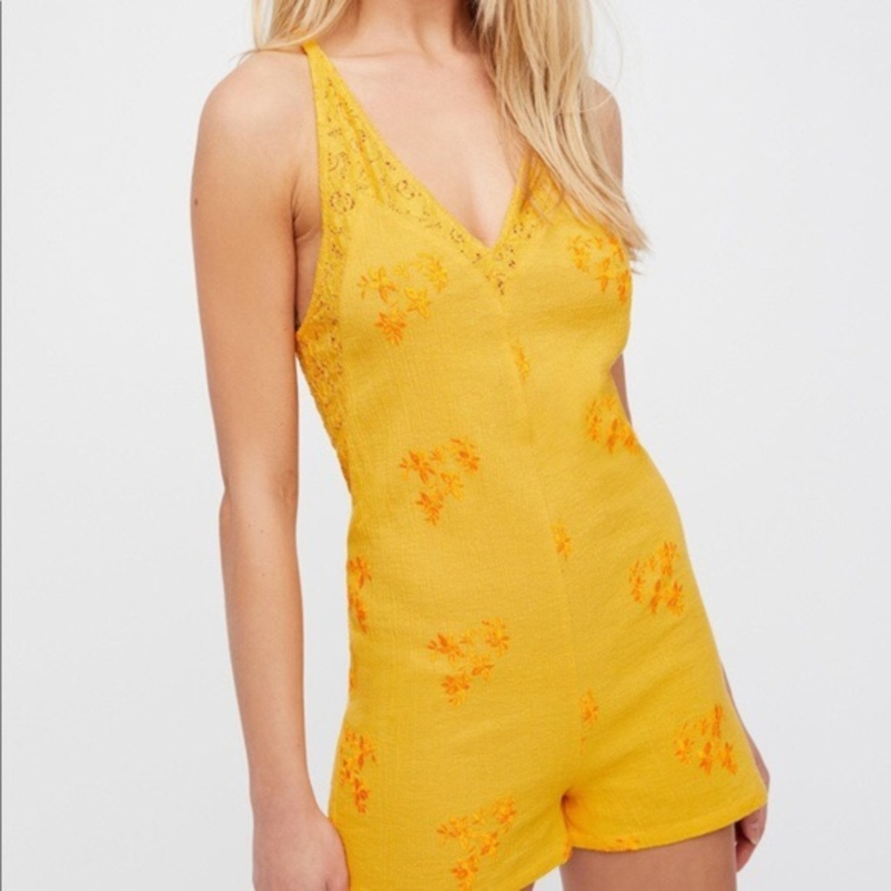 Free People yellow romper